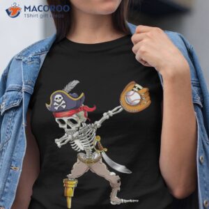 dab skeleton shirt dabbing pirate baseball tshirt