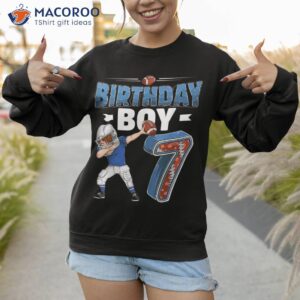 dabbing boy 7 year old american football 7th birthday shirt sweatshirt