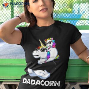 dadacorn unicorn dad and baby christmas papa father s day shirt tshirt 1