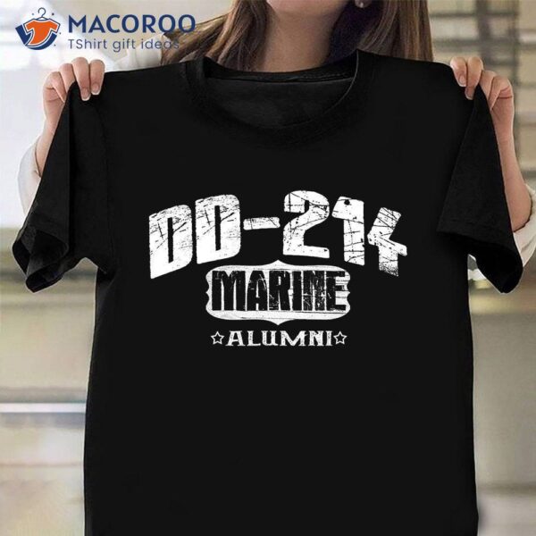 Dd-214 Marine Alumni, Distressed Us Veteran Vintage Tees T-Shirt