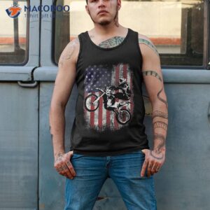 dirt bike american flag motocross biker 4th of july shirt tank top 2