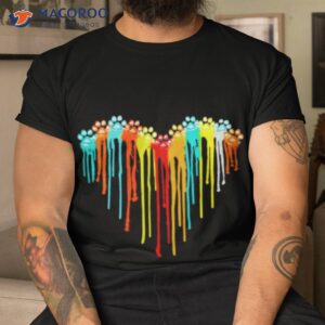 dog paws heart shirt tshirt