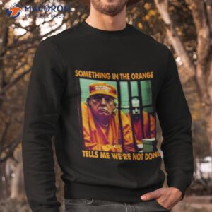 donald trump 2023 something in the orange tells me were not done shirt sweatshirt