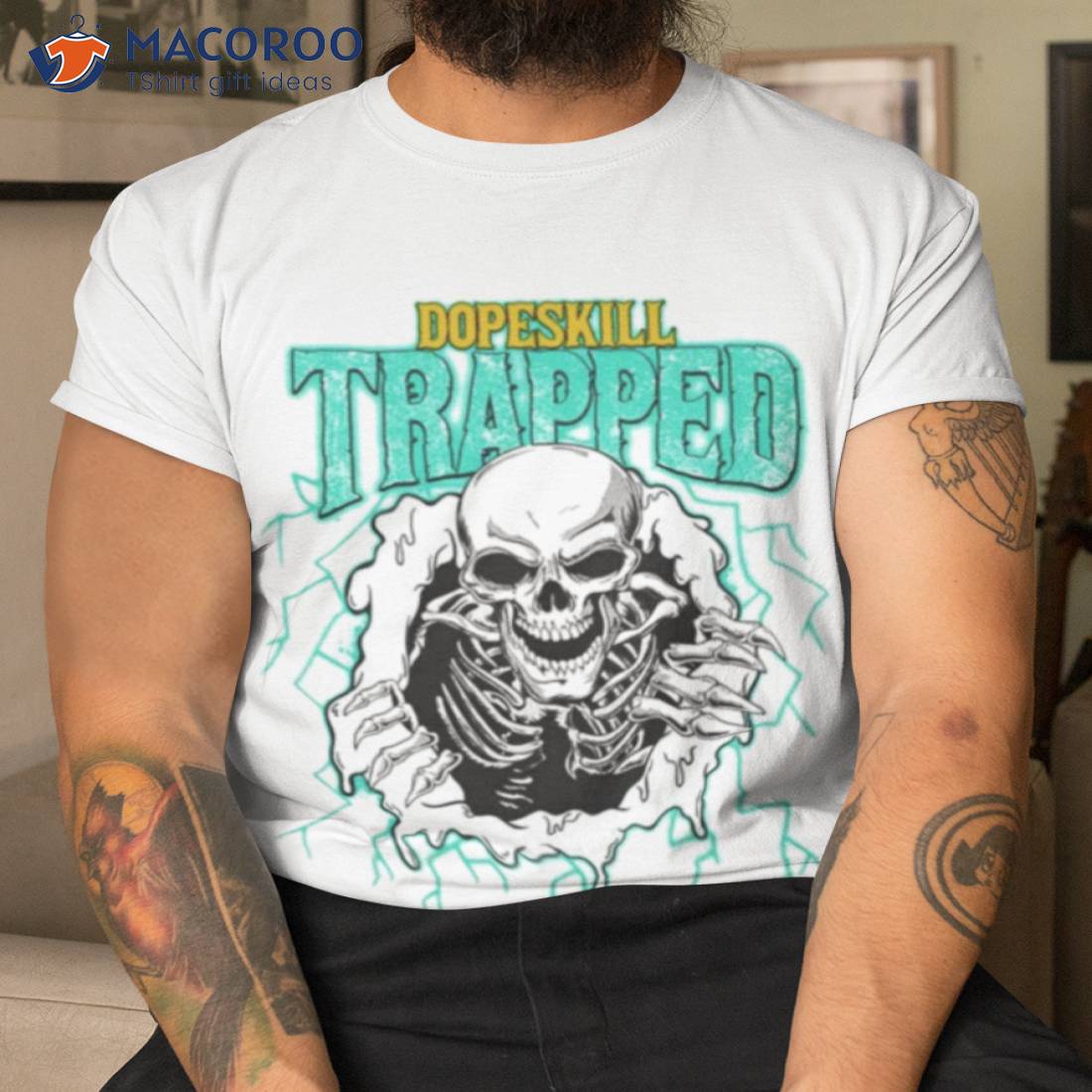 Dopeskill New Emerald Trapped Halloween Skull Shirt Dopeskill New Emerald Trapped Halloween Skull Shirt