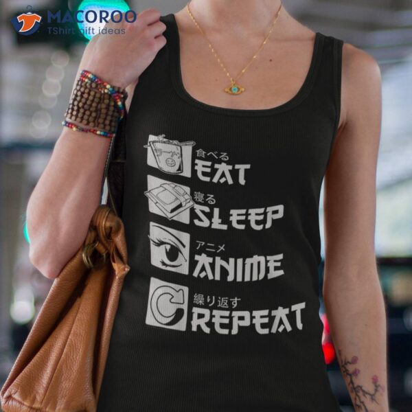 Eat Sleep Anime Repeat Shirt, Funny Japanese Manga Gift Tee Shirt