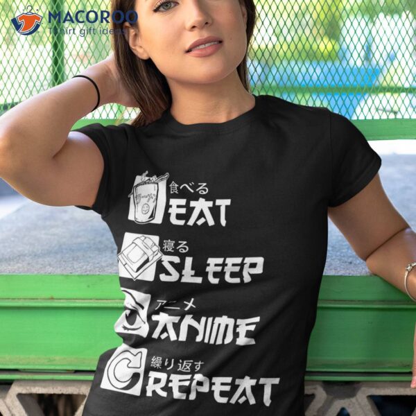 Eat Sleep Anime Repeat Shirt, Funny Japanese Manga Gift Tee Shirt