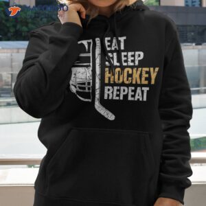 eat sleep hockey repeat funny ice shirt hoodie 2