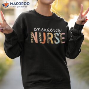 emergency nurse leopard print er nursing school shirt sweatshirt 2