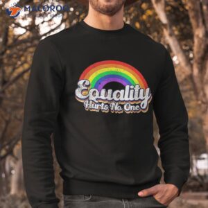 equality hurts no one lgbt rainbow retro vintage lgbtq shirt sweatshirt