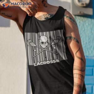 Field game sticks mask barcode player lacrosse shirt 3 field game sticks mask barcode player lacrosse shirt tank top 1