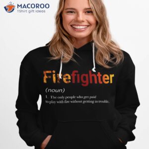 Firefighter Profession Funny Description With Orange Flames Shirt