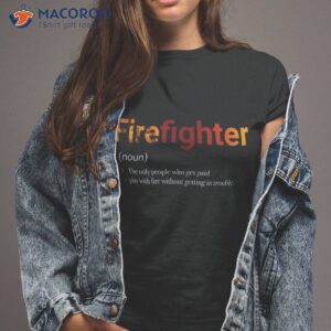 Firefighter Profession Funny Description With Orange Flames Shirt