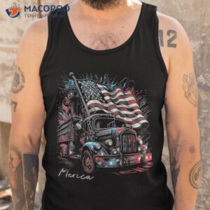 fireman firefighter 4th of july american flag usa funny shirt tank top