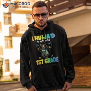 first day of school ninja boys kids back to school 1st grade shirt hoodie 2