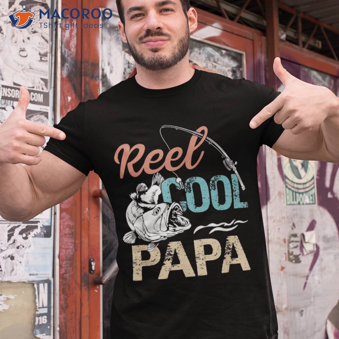 Behoort tarief krom Fishing Reel Cool Papa American Flag Father's Day Shirt