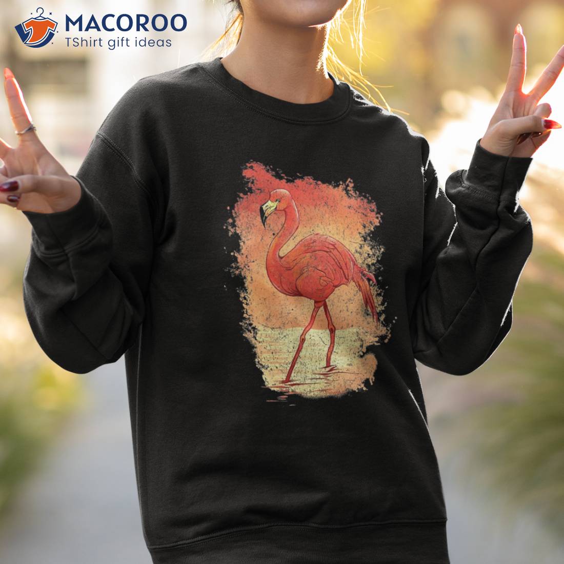 Flamingo Retro Sunset Bird Birder Zoo Animal Lover Cute Shirt Flamingo Retro Sunset Bird Birder Zoo Animal Lover Cute Shirt