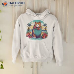 floral beach vacation chonk fat cat shirt hoodie