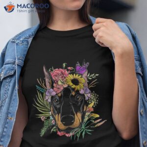 floral doberman dog spring nature lovers shirt tshirt