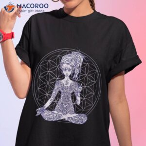 flower of life mandala with yoga shirt tattoo henna girl tshirt 1