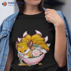 fox ra japanese noodles cute kawaii anime gifts girl teen shirt tshirt