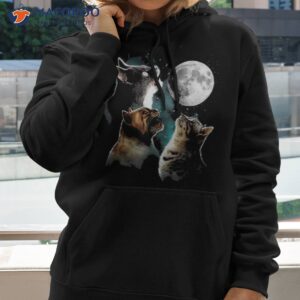 funny cat cats meowling at moon cat owner lover shirt hoodie