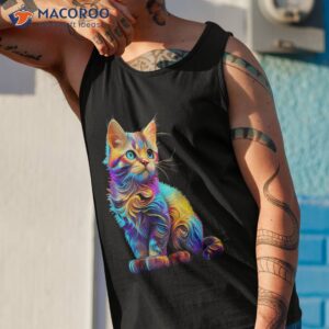 funny cat lovers colorful graphic design shirt tank top 1