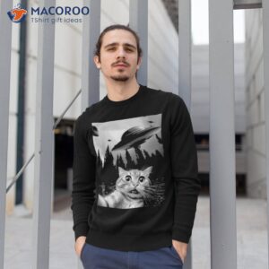 funny cat selfie with ufos shirt sweatshirt 1