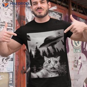 Funny Cat Selfie With Ufos Shirt