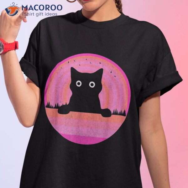 Funny Cat Shirt. Shirt For Girl Boy Black