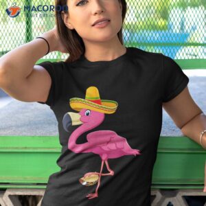 funny cute cinco de mayo flamingo taco sombrero mexican shirt tshirt 1