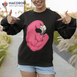 funny flamingo weightlifting bodybuilder muscle fitness shirt sweatshirt