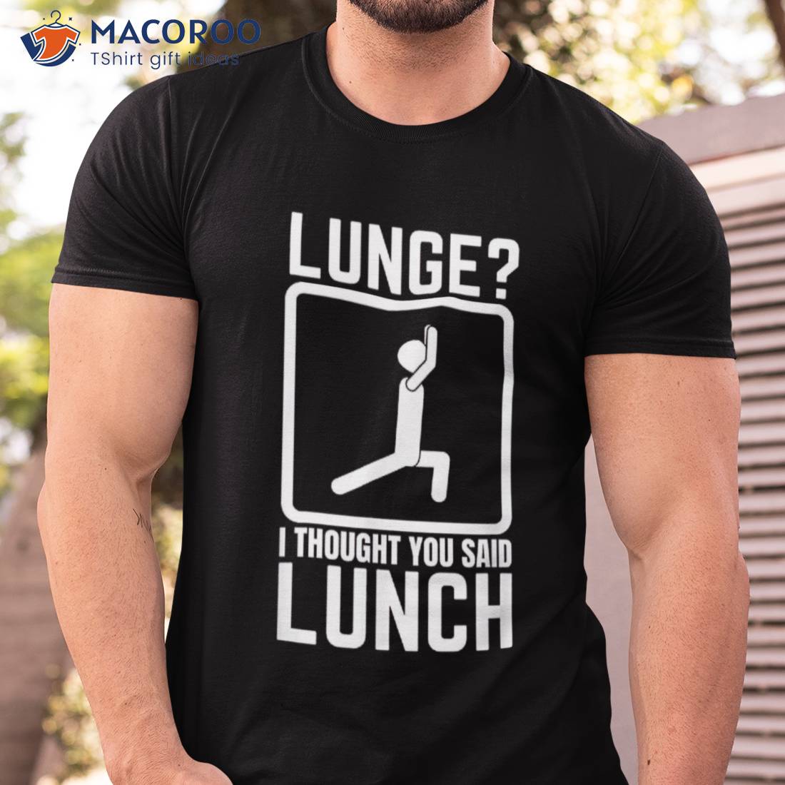 Funny Gym Shirt, Workout Top, Lunge Lunch Stick Figure Shirt