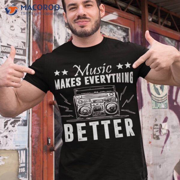 Funny Music Is My Happy Place Inspiring Music Novelty Premium Shirt