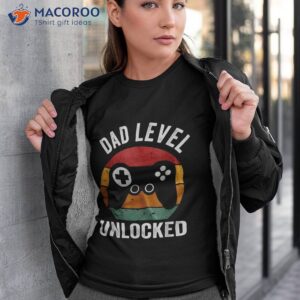 funny new dad shirt level unlocked day tee gaming tshirt 3