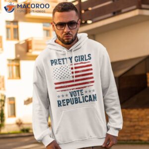 Funny Patriotic Pretty Girls Vote Republican Us Flag Shirt
