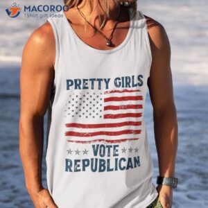 funny patriotic pretty girls vote republican us flag shirt tank top