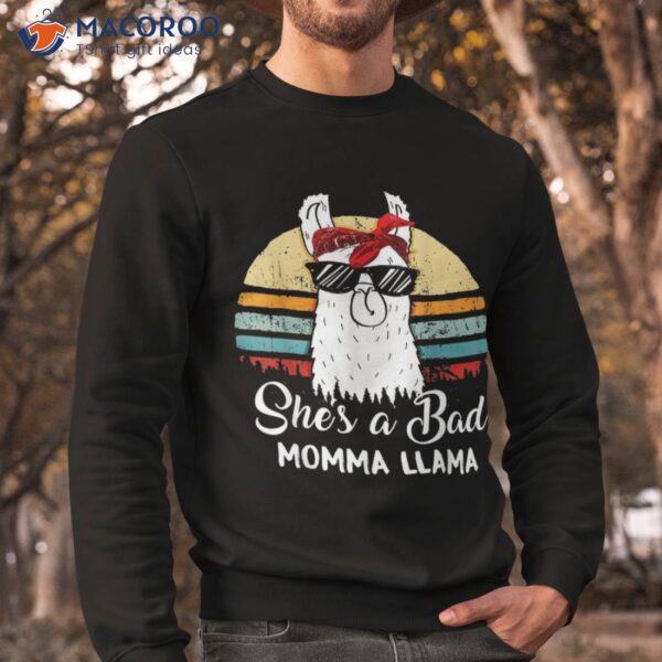 Funny Shirt She’s A Bad Momma Llama Tshirt Mama Gift