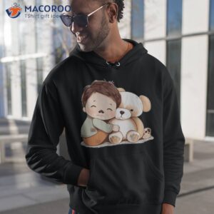 funny toddler with pretty teddy bear shirt hoodie 1