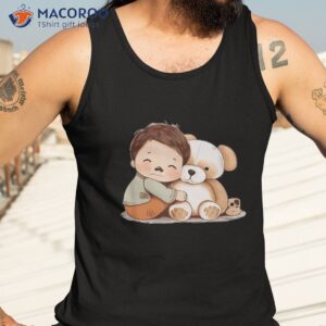 funny toddler with pretty teddy bear shirt tank top 3
