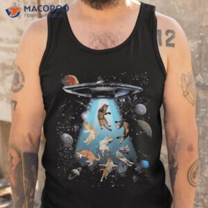 galaxy cat cat ufo funny graphic owner shirt tank top