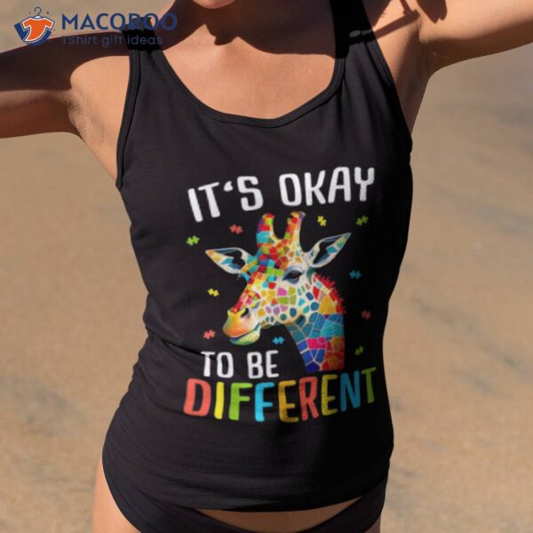 Giraffe Acceptance Kids Boys Girls Its Ok To Be Different Shirt