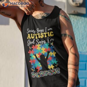 god says perfect colorful puzzle kid autism awareness shirt tank top 1