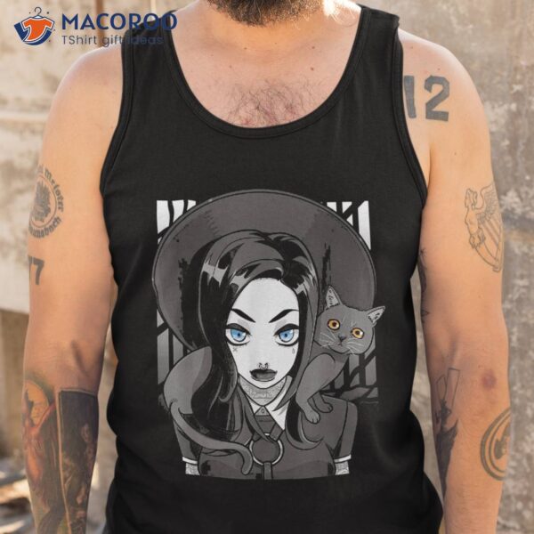 Goth Anime Girl Gothic Tattoos Black Kitten Cat Lady Kawaii Shirt