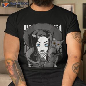 Goth Anime Girl Gothic Tattoos Black Kitten Cat Lady Kawaii Shirt
