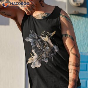 great wolf motif modern art realistic shirt tank top 1