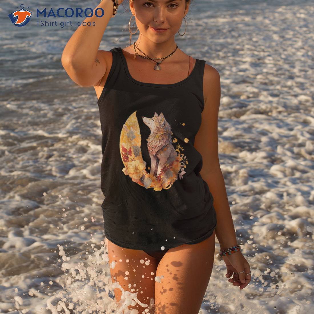 Great Wolf Motif – With Flowers Puppy Baby Pack Shirt Great Wolf Motif – With Flowers Puppy Baby Pack Shirt