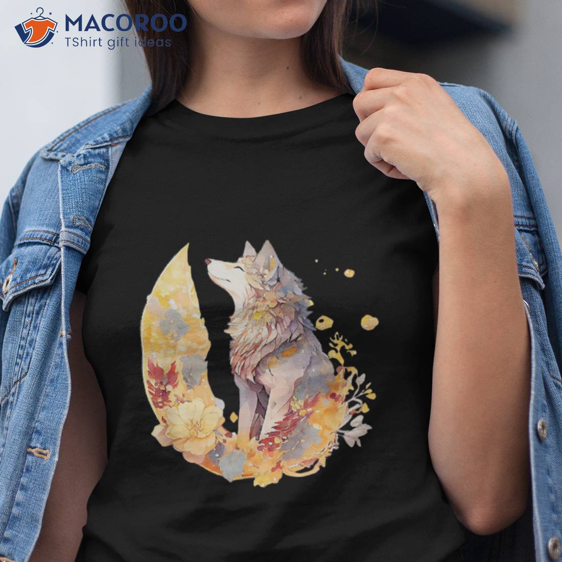 Great Wolf Motif – With Flowers Puppy Baby Pack Shirt Great Wolf Motif – With Flowers Puppy Baby Pack Shirt