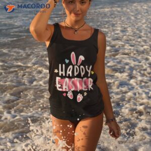 happy easter bunny rabbit face funny easter day women girls t shirt happy easter dear friends tank top 3