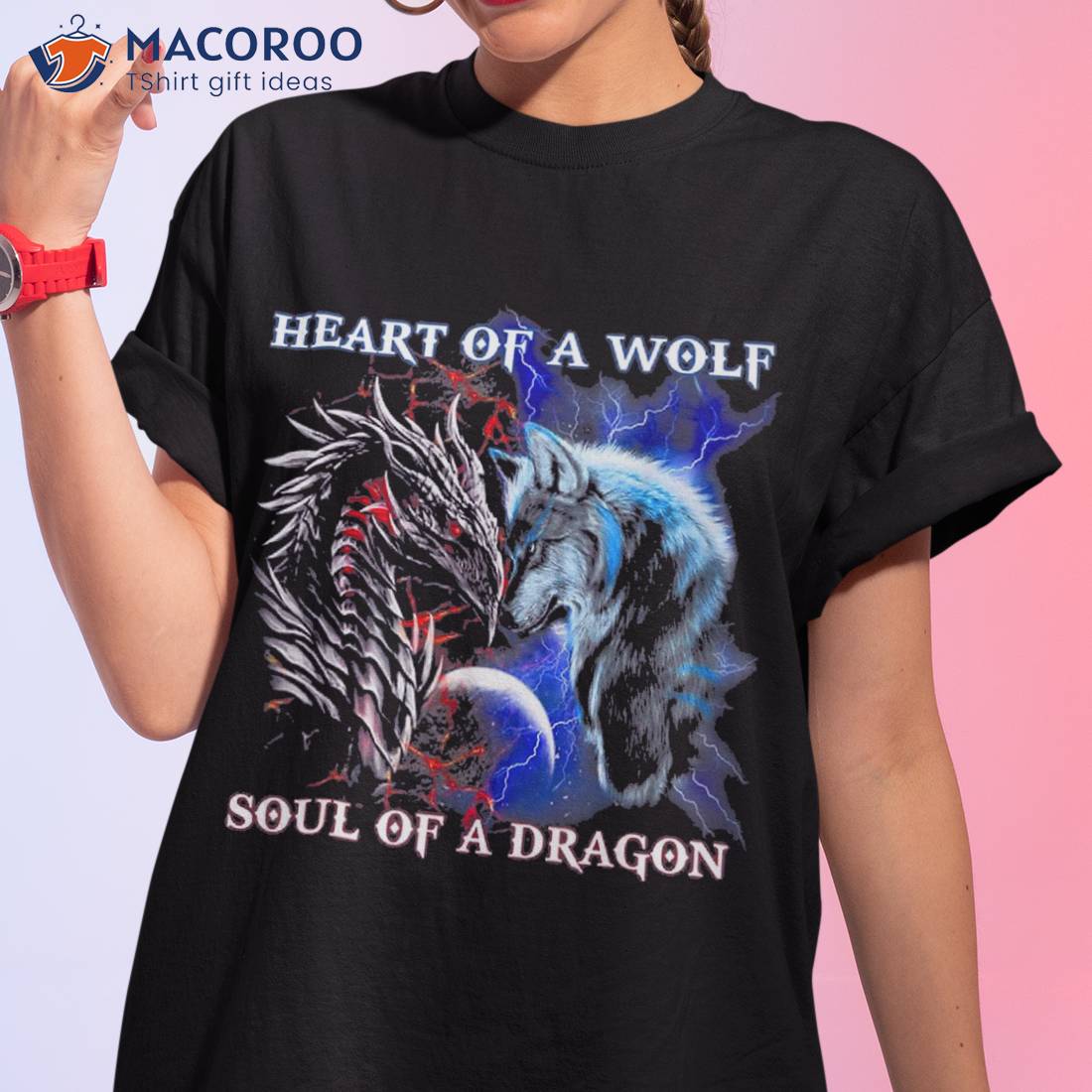 Heart Of Wolf Soul A Dragon – Cool Warrior Shirt Heart Of Wolf Soul A Dragon – Cool Warrior Shirt