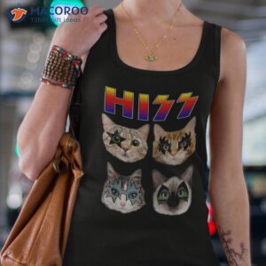 hiss funny cats kittens rock rockin short sleeve shirt gift tee pun tank top 4